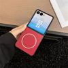 Custodia Sottile Magnetica di Lusso in Pelle per Samsung Galaxy Z Flip 7 FE 6 5 con Magsafe Copertura Morbida Sottile