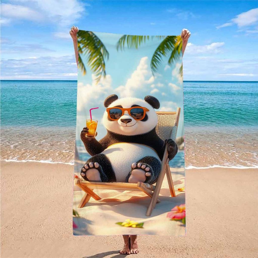 Chill Panda Beach Bath Towel - Soft, Super Absorbent & Fun Design for Everyday Use & Perfect for Relaxing Spa Moments