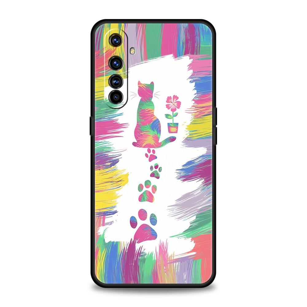 

Abstract Creative Cat Line Pattern Case For Realme C67 C63 C55 C53 C35 C25 C21 GT 2 3 5 6 10 11 12 13 Pro Soft TPU Phone Cover Realme 10 5G