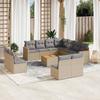 VidaXL Garden Lounge Set with Cushions 12 Pcs, Patio Sofas, Patio Furniture Set, Outdoor Furniture, Beige 3258496