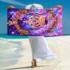 1PC Custom Name Royal Crown Butterflies Frame Beach Towel Highly Absorbent And Sand-Resistant Towel for Swimming, Pool, Yoga, And Travel Lightweight
