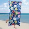 Blue Floral Print Beach Towel Polyester Quick Dry Sand Free Large Bath Towels for Summer Pool Swimming Vacation Travel Blanket