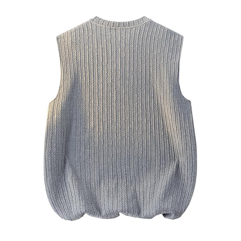 Jacquard Vest Men's Summer Thin Loose Casual Youth Vest Sports Sleeveless T-shirt Top