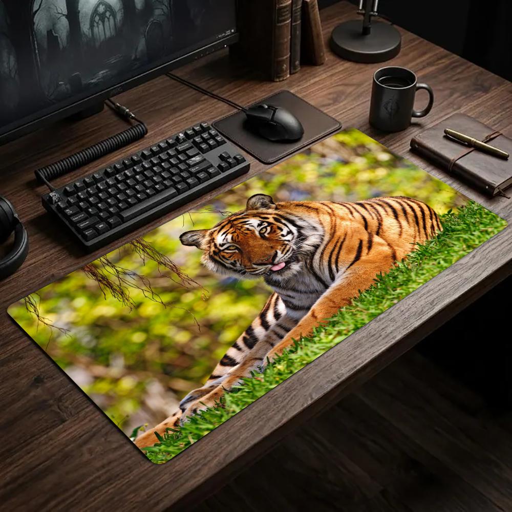 Majestic Tiger Desk Mat Table Mat Pc Accessories Square Mousepad Office Desk Decorating XXL Mouse Pad Keyboard Pad Gaming Setup