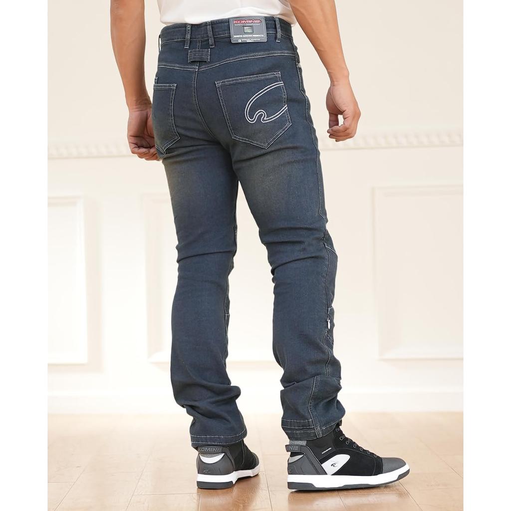 KOMINE 2025 Model Enigma Light Protect Jeans for and CE Deep Size WJ-7325R Motorcycles, Spring, Summer, Autumn, Protector, Stretch, Indigo, L/32