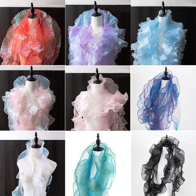 1 Yard Pleated Lace Ribbon Mermaid Color Handicraft Clothing Supply 12cm Wide Apparel Needlework Accessories DIY Sewing Material