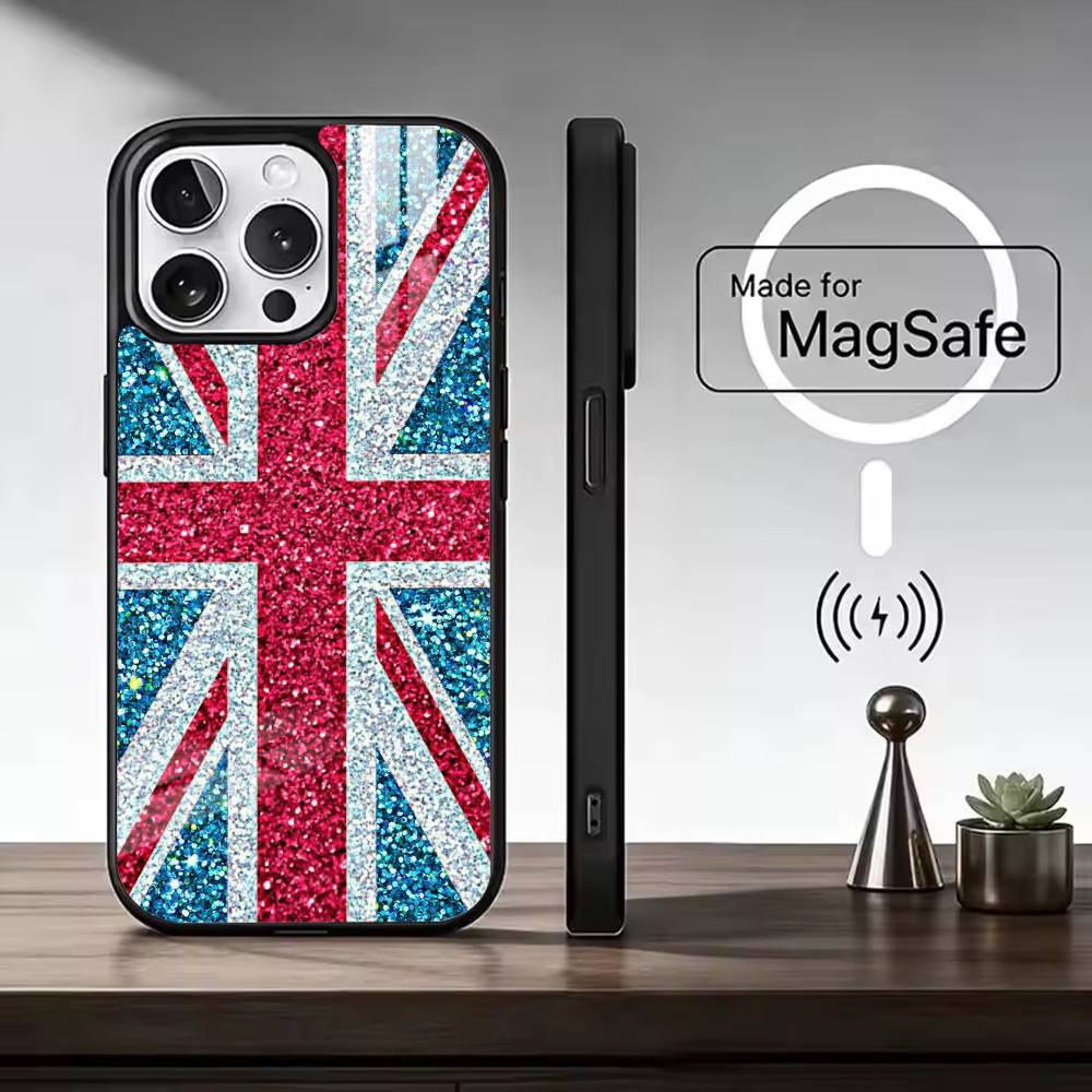 England F-Flag Fan Support For Football Phone Case For iPhone17,16,15,14,13,12,11 Plus,Pro Max, New Magnetic Wireless Charging