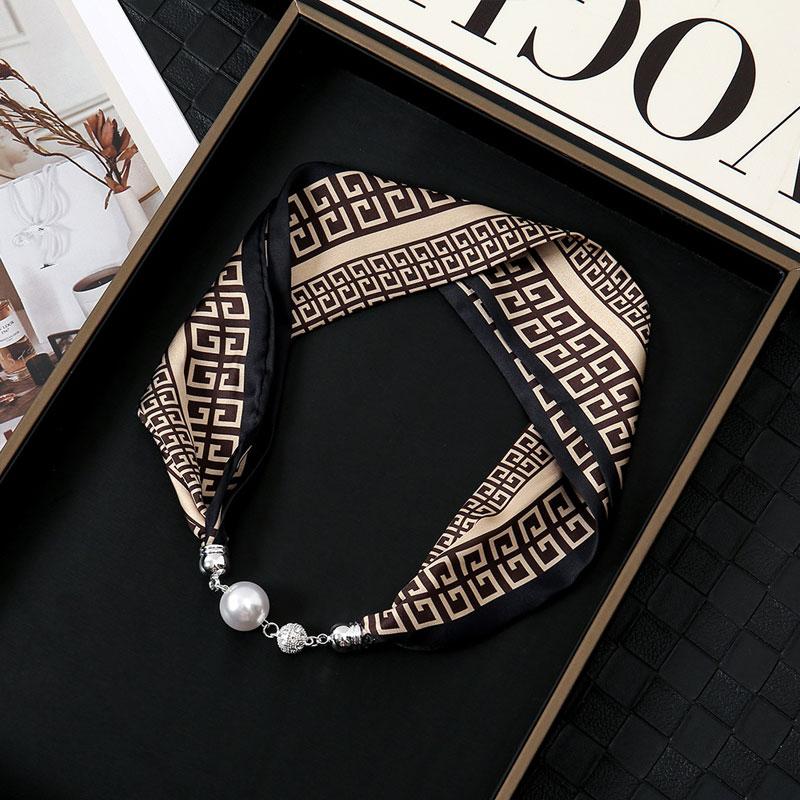 1 Stück Halstuch Damen Perlen Perlen Dekorativ Magnetverschluss Tasche Schals Seidenschal