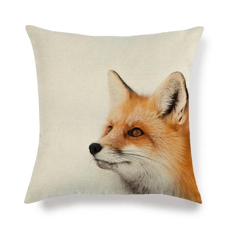 Lovely Fox Pattern Linen Pillow Cushion Cover Office Living Room Bedroom Sofa Car Decorative Pillowcase 45*45cm