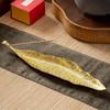 Goldener Kleiner Bodhi-Blatt Räucherhalter - Exquisites Aromatherapie-Ornament mit platzsparendem horizontalem Design für den Haushalt und Innenbereich