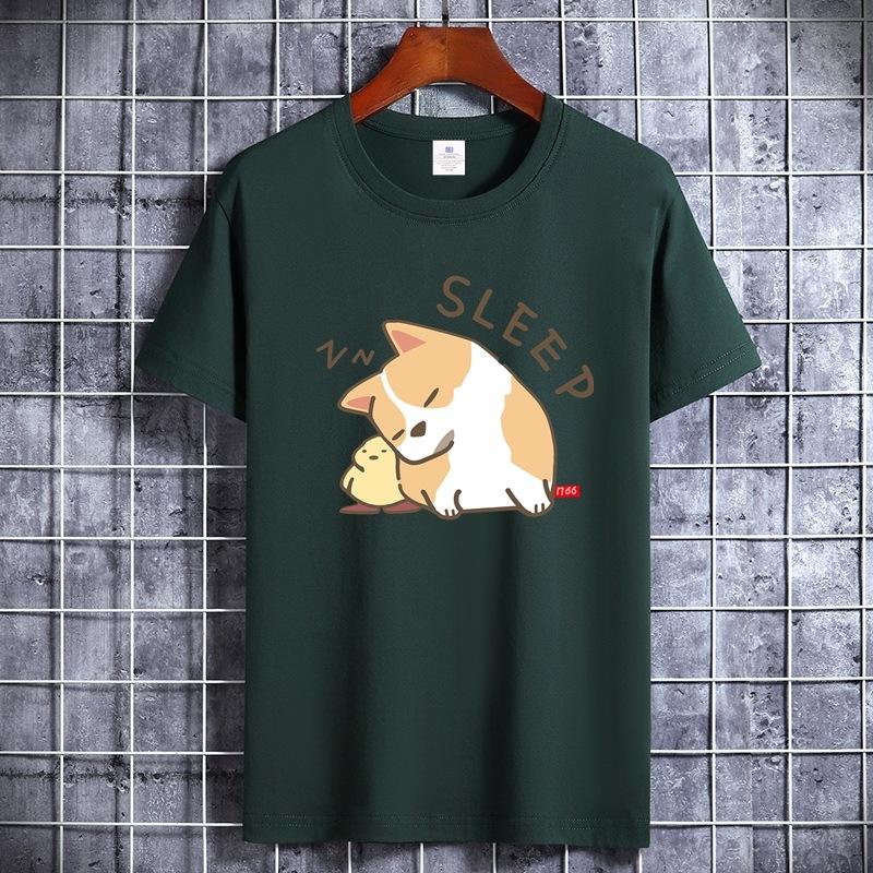 Summer Cartoon Printing Short-sleeved T-shirt Men And Women Couples Loose Loose Shirt Tops Aesthetic Clothing Summer Tops