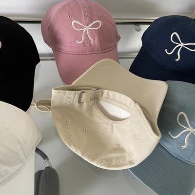 Wind Sweet Embroidery Bow Baseball Cap Children Spring and Summer Versatile Sunshade Sunscreen Cap