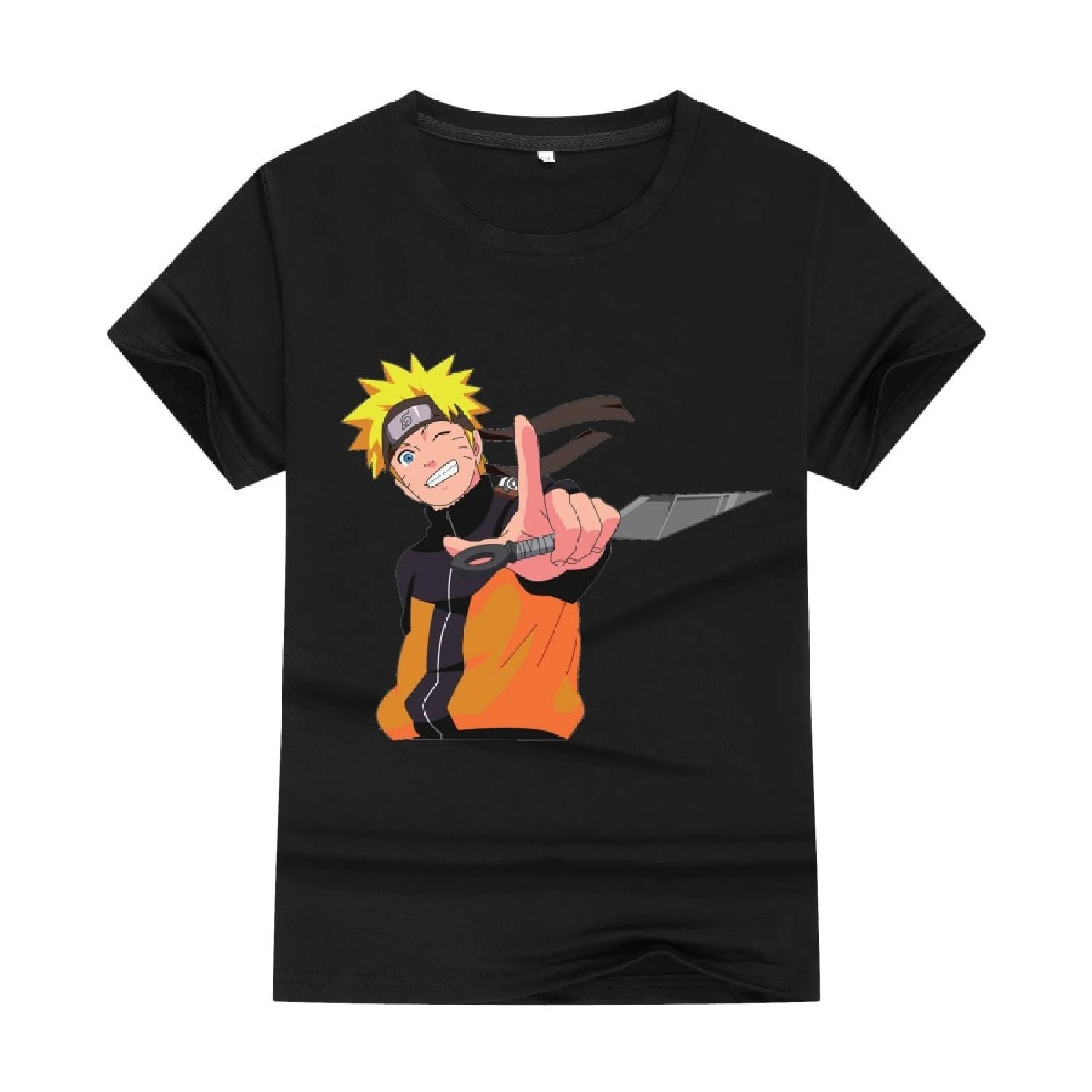 

Cartoon Boys T Shirt For Summer Kids Men Naruto 3-14 Years 2024 Cotton Print T-Shirts Short Sleeves Kids Clothes Toddler Tops XXXXXL чорний