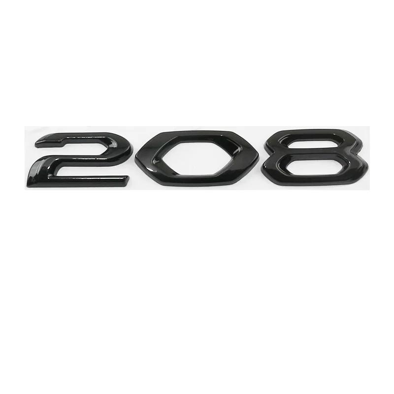 408 508 308 208 Number Labels Car Stickers for Peugeot Black Warrior RCZ 408 508 Rear Boot Refit Trunk Decals Accessories NBE3