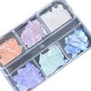 Iridescent Abalone Nail Decor: Ultra-Thin Shell Fragments in 6-Grid Box