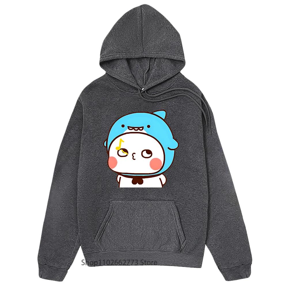 Cute Shark Bubu Is Whistling Sweatshirts Panda Bear Graphic Clothes Women Men Kawaii Cute Pullover Spring Sudadera
