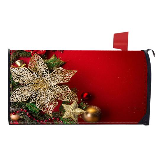 Winter Magnetic Mailbox Cover Standard Size 18 X 21in Merry Christmas Mailbox Wraps Cover Holiday Post Letter Box Cover for Outdoor Garden Yard Decor