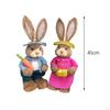 1 Pair Artificial Woven Figures Animal Model Sculpture Standing Statue Doll for Office Easter