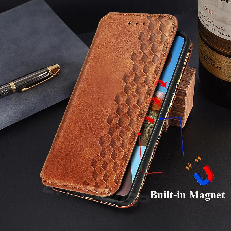 Flip Leather Wallet Case For Samsung Galaxy A12 A02 A32 A42 A52 A72 A21S A51 A71 A11 A31 Huawei Honor 10X Lite Xiaomi Redmi Note 10 9T 9 iPhone 12 11