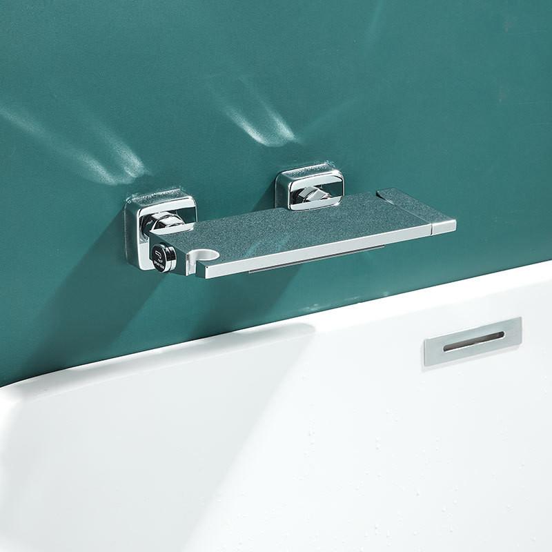 Tuqiu White Bath and Shower Faucet Set Wall Mounted Brass Gray Waterfall Bathtub and Shower Mixer Black Bathroom Taps Brass