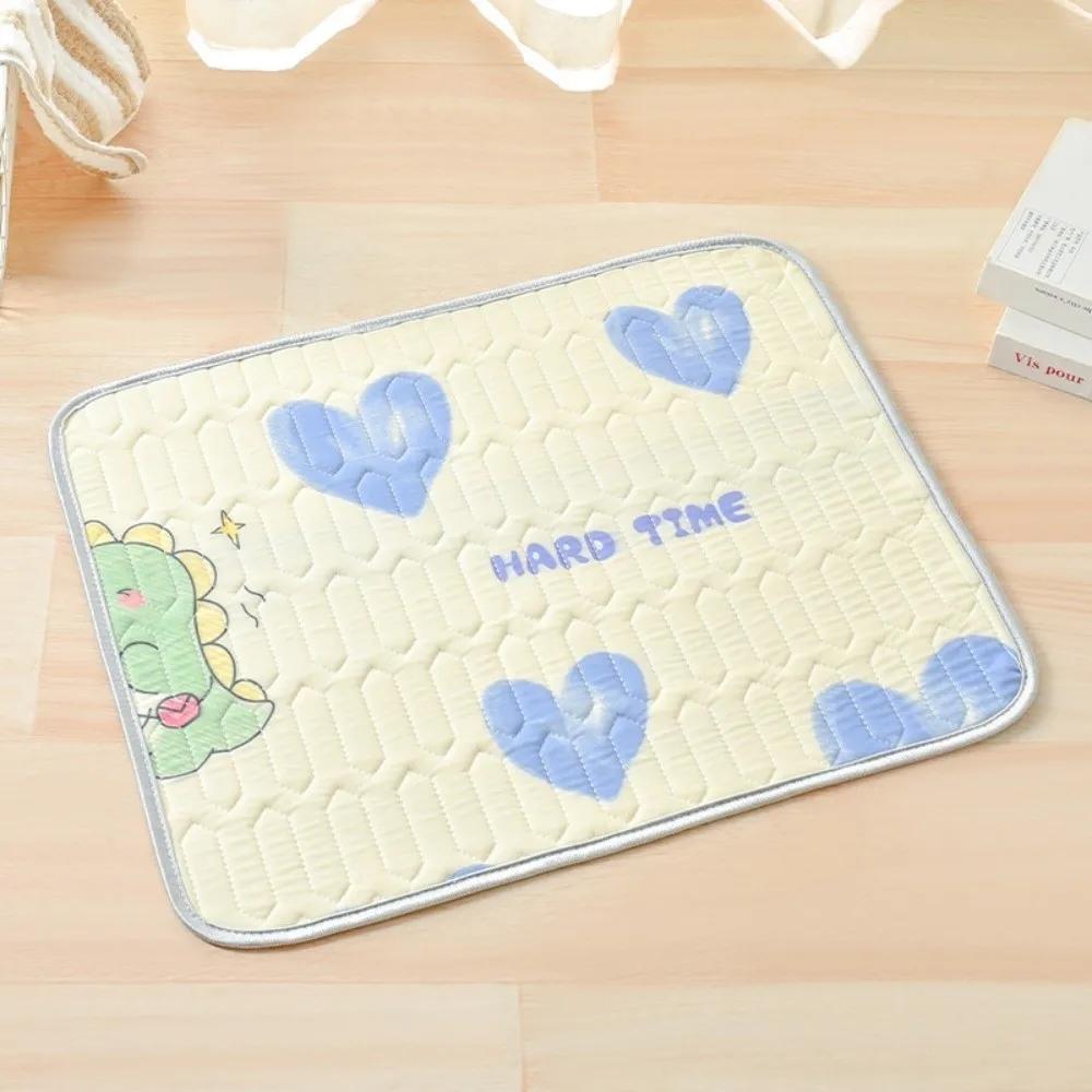 Cartoon Pattern Washable Cat Latex Mat Breathable Cool Feeling Cat Sleeping Cushion Comfortable Soft Cat Floor Pad Kennel Use