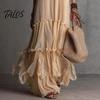 Talos Summer Ruffle Tiered Swing Dress for Women, Boho Beach Flowy Maxi Sundress, Sleeveless A-line Loose Long
