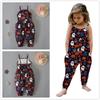 Halloween Pumpkin Skull Bat Cat Baby Kids Spaghetti Straps Romper Jumpsuit Children Clothes for 1-6 Years