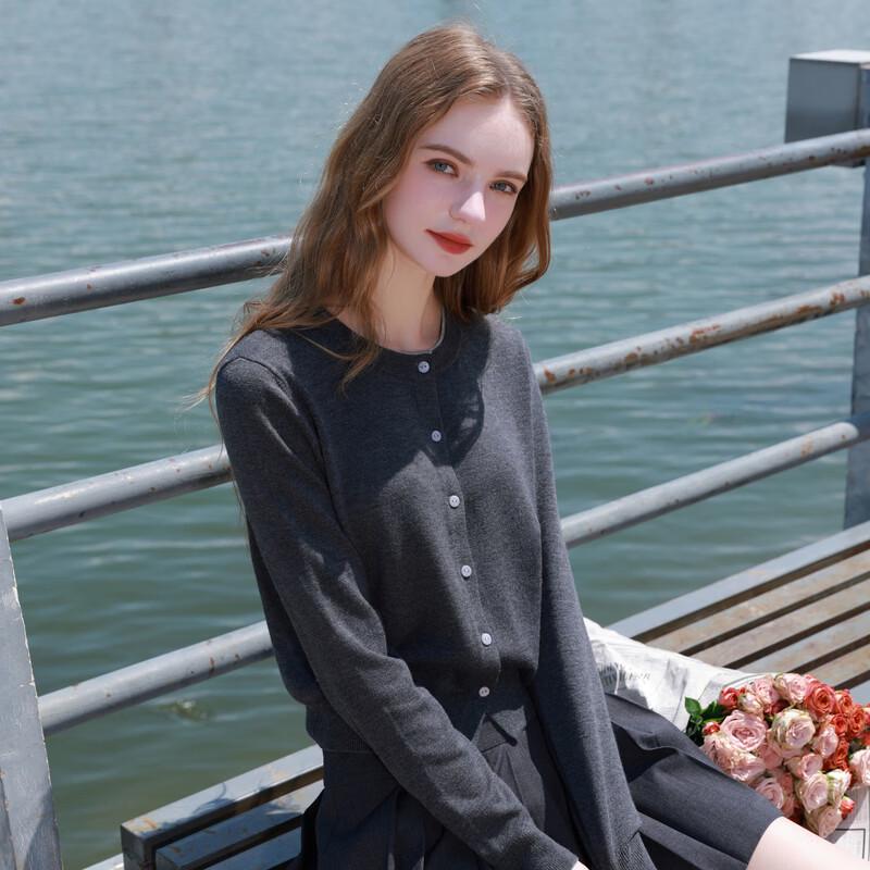 Sancai 2026 Spring Round Neck Knit Cardigan