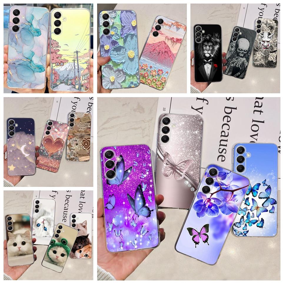 For Samsung Galaxy A25 5G 2023 Case Samsung A15 5G A35 A555G Transparent Soft TPU Etui With Fashion Pattern Galaxy A15 4G Cover
