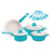 Thirteen-Piece Non-Stick Cookware Set: Includes Frying Pan, Soup Pot, Milk Pot, and Spatula