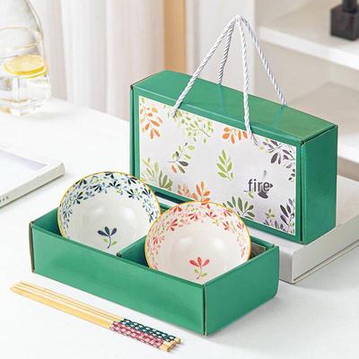 Blossom Ceramic Bowl and Chopstick Set