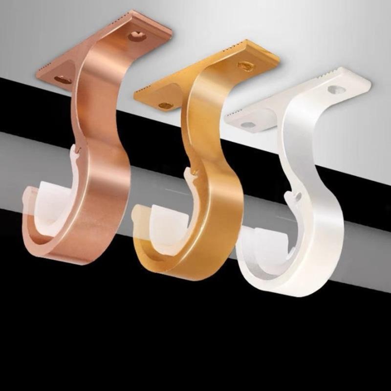 Versatile Aluminum Alloy Rod Bracket Suitable for Curtain or Wardrobe
