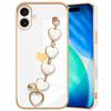 Case with Strap - BOOLING - for iPhone 17 - Anti-Scratch Silicone with Heart Bracelet - White