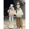Temperament Versatile Style Hooded Plush Ears Cotton Clothes Down Jacket Winter Female Students Thickened Casual Warm Cotton Clothes