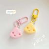Girly Heart Cheese Keychain - Sweet Resin Food Toy Pendant for Students
