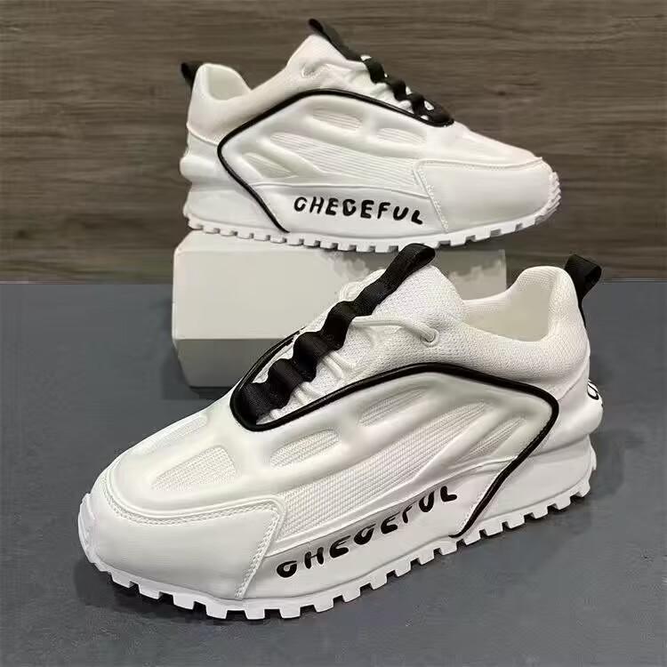 Luxury Chunky Sneakers Men Cover Bottom Air Cushion Board Shoes Fashion Casual Genuine Leather Increased Internal Platform Shoes