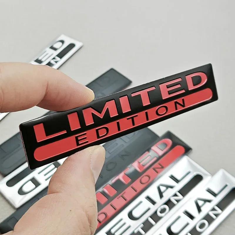2PCS Logo Aluminum Limited Edition Car Body Badge Sticker Trunk Fender Emblem Decals Accessories For Car Motorcycle Bike Truck