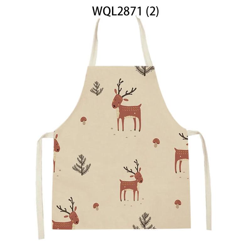Sea Animal Shell Crab Fish Printed Kitchen Aprons Home Cooking Baking Accessories Deer Hedgehog Crocodile Pattern Delantal