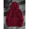 Herren Reißverschluss Hoodie 3D Druck Lässig Lockerer Schnitt Sweatshirt Jugend