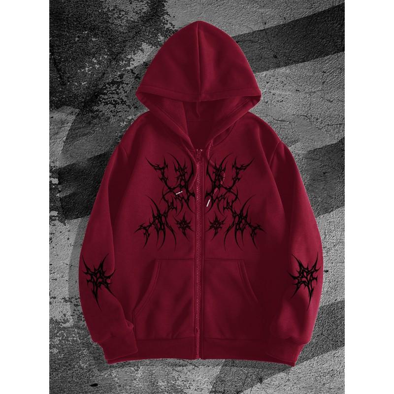 Herren Reißverschluss Hoodie 3D Druck Lässig Lockerer Schnitt Sweatshirt Jugend