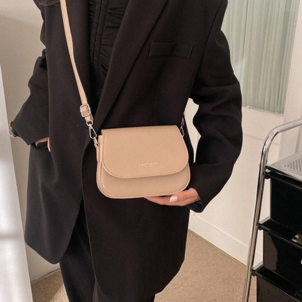 Einfarbige Damen Umhängetasche PU-Leder Freizeit Reise Tasche Quadratische Schultertasche Outdoor