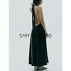 Summer New Product Women's Clothes French Style Design Bowknot Decoration Hanging Collar Midi Skirt Long Dress 8039116