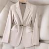 Jachetă costum casual profesională de toamnă/primăvară pentru femei, cu croială slim: La modă, Versatil, Elegant.