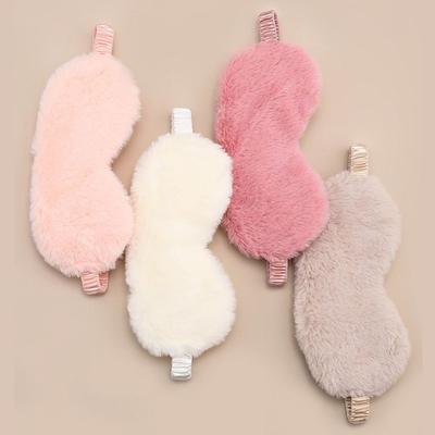 Comfortable Cute Cloud Eye Cover Soft Sleeping Mask Faux Rabbit Fur Silk Eye Masks