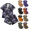 Women's Pajama Set 2-Piece Button Down Short Sleeve Shirt and Shorts Soft Loungewear for Holiday Relaxation