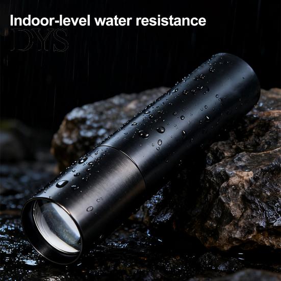 Strobe Mode Emergency Lamp Mini Rechargeable Flashlight, 3 Lighting Modes Adjustable Focus Bright Waterproof Metal Flashlight LED Portable for Camping