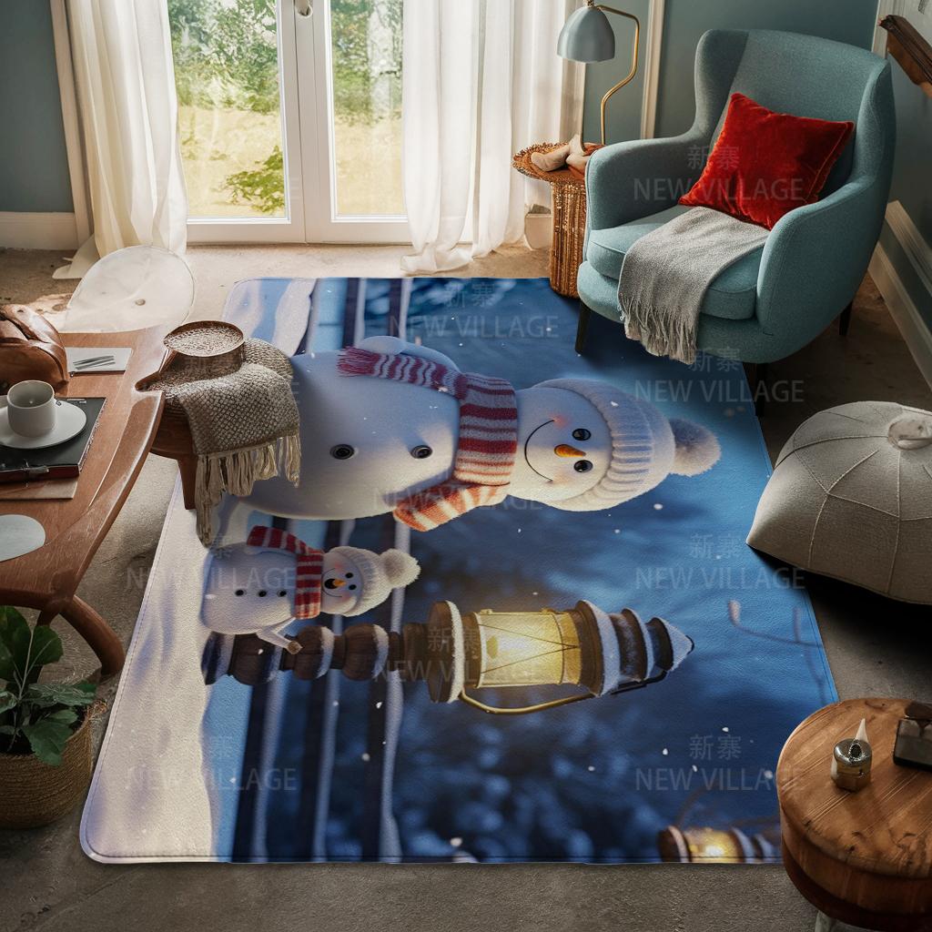 House Entrance Carpet Home Door Mat Living Room Bath Foot Bathroom Non-slip Water Absorption Rugs Bath Merry Christmas Winter