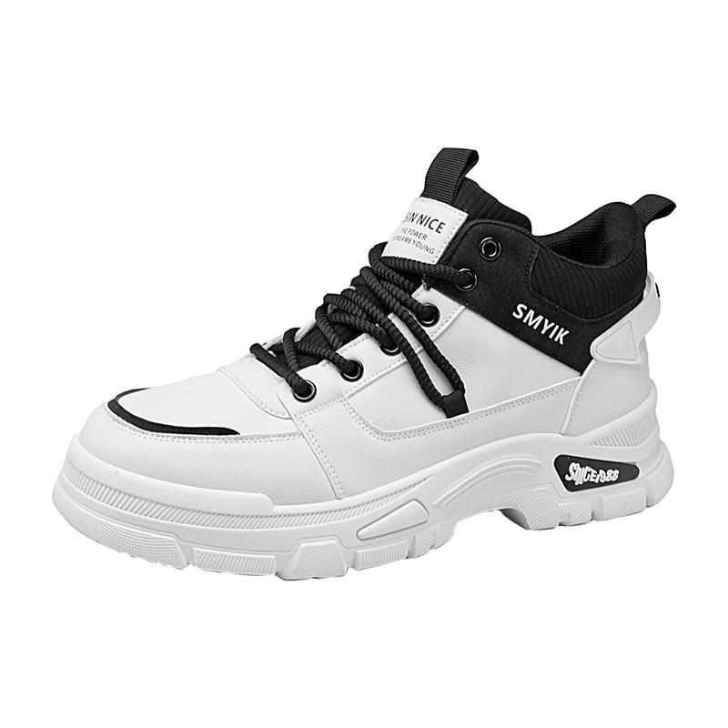 Men's Boots Soft Sole Four Seasons New Casual Fashion Thick Sole Comfortable High Top Boots Fashion Youth Versatile Work Boots