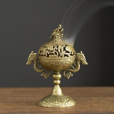 מבער קטורת וינטג' מסגסוגת, מחזיק מקלות קטורת, שלוש רגליים, חלול, מיני מבער קטורת אלגום, קישוט לבית