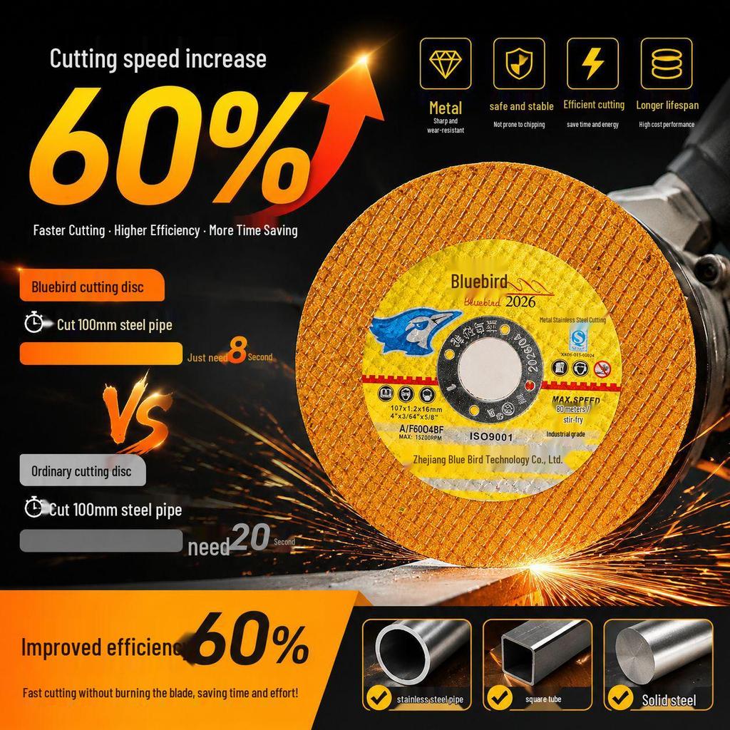 Bluebird Ultra-Thin Stainless Steel Angle Grinder Disc for Cutting, Grinding, and Polishing Metal